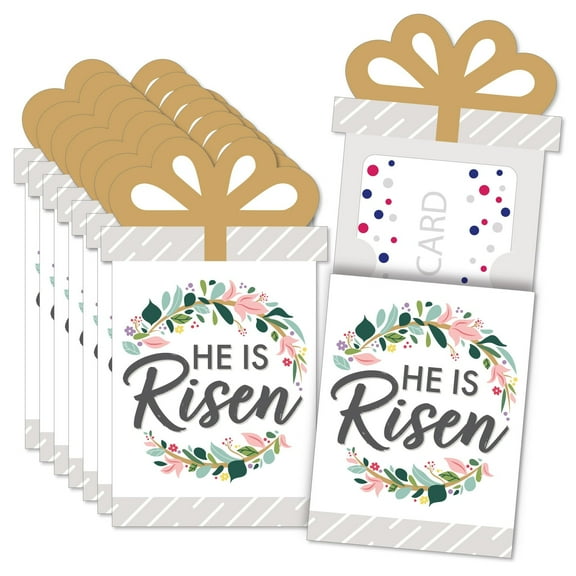 Big Dot of Happiness Religious Easter - Christian Holiday Party Money and Gift Card Sleeves - Nifty Gifty Card Holders - Set of 8