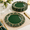 Green, variant on Antique Plates 13 Inch For Dinner Plates. Set Of 6 Plastic Embossed Party Wedding.
