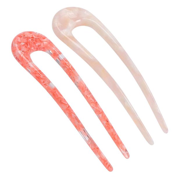 Horquillas Para El Cabello En Forma De U, 2 Uds., Alta Dureza, Estilo Francés, Hermosas Prendas Para El Cabello, Apariencia Exquisita, Barras Para El Cabello Para Mujeres Y Niñas Vogacara AP005588-00