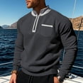 thumbnail image 6 of Yiaimeir Men Quarter Zip Pullover Sweatshirt Long Sleeve Lightweight Stand Collar Casual Athletic Top with Chest Pocket, 6 of 7