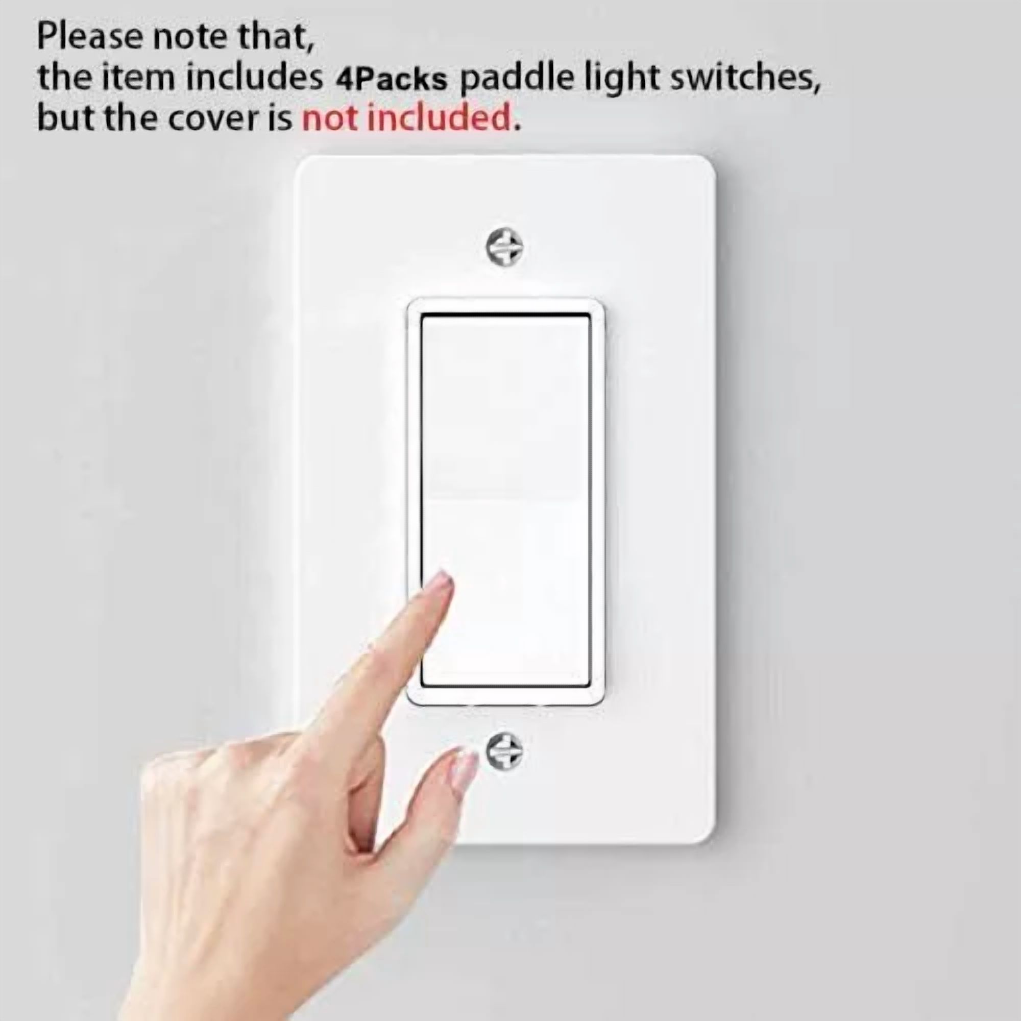 4Pk 3-Way Wall Light Switch On/Off Rocker Paddle Switch 15A 120/277V Home Office