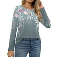 thumbnail image 3 of Fantaslook Women Tunic Tops Casual Long Sleeve Shirts Crew Neck Fall Tops Basic Tees Floral Dressy Blouses, 3 of 8