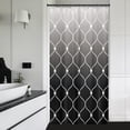 thumbnail image 2 of Small Stall Black White Shower Curtain Ombre Geometric Rv Narrow Abstract Modern Simple 36Wx72H Inch Contemporary Curve Circle Men Fabric Decor Bathroom Polyester Waterproof 7 Pack Hooks, 2 of 6