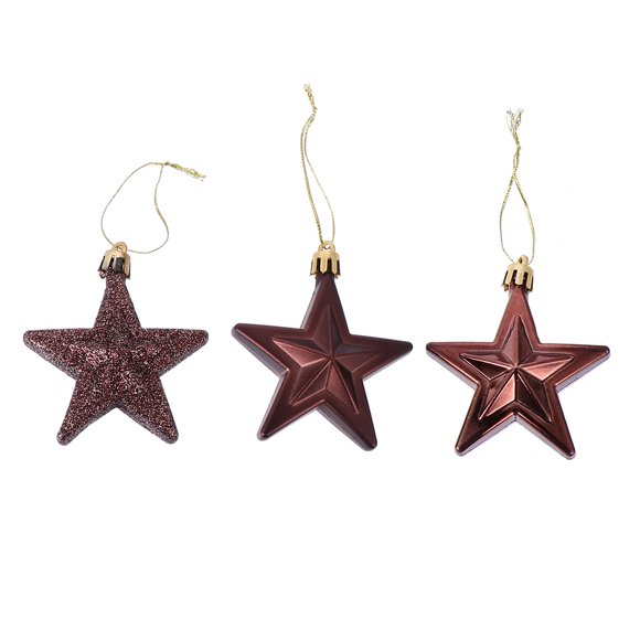 USHOBE 18Pcs Silver Star Tree Ornaments for Celebrations at Stores