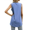 thumbnail image 5 of Xuanfei Women V Neck Button Up Mid-Long Ribbed Sleeveless Solid Tank Top, 5 of 7