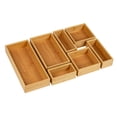 thumbnail image 6 of Mind Reader 7-Piece Bamboo Drawer Organizer Set, Kitchen, Office, Bathroom, Makeup & Utensil Trays, Rayon from Bamboo, Brown, 6 of 7