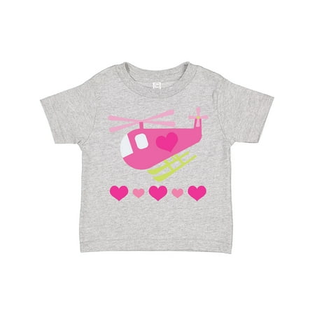 

Inktastic Valentine Pink Heart Helicopter Gift Toddler Boy or Toddler Girl T-Shirt