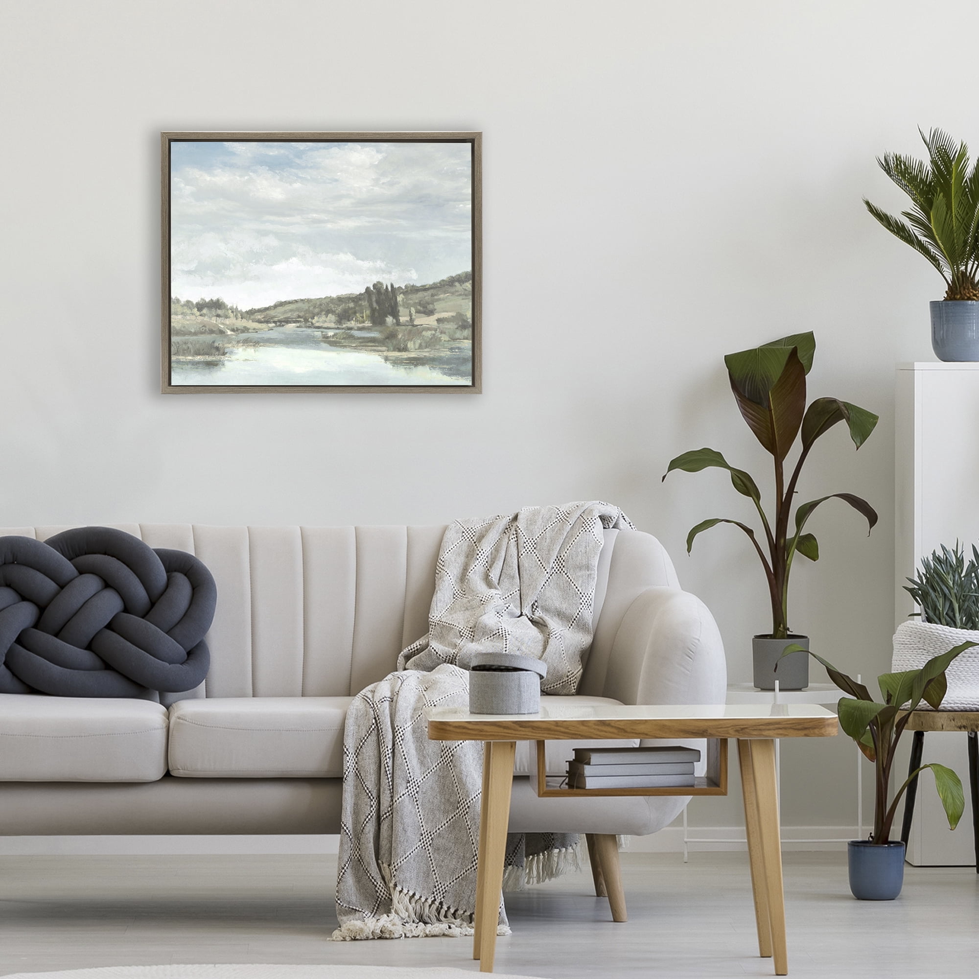 Stupell Industries On The Water Landscape Brown Framed Floater Canvas Wall Art, design by Christy McKee