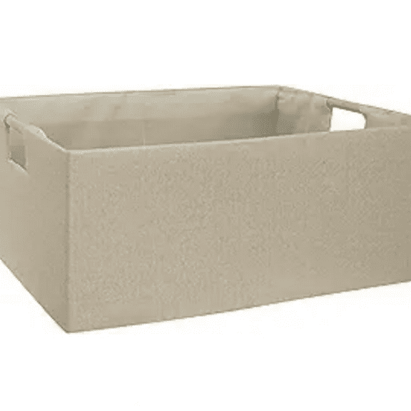 Storage Bin for Shelves Rectangle Closet Baskets Foldable Box with Handles Beige Shelf Baskets Toy Boxes for Home Office Car