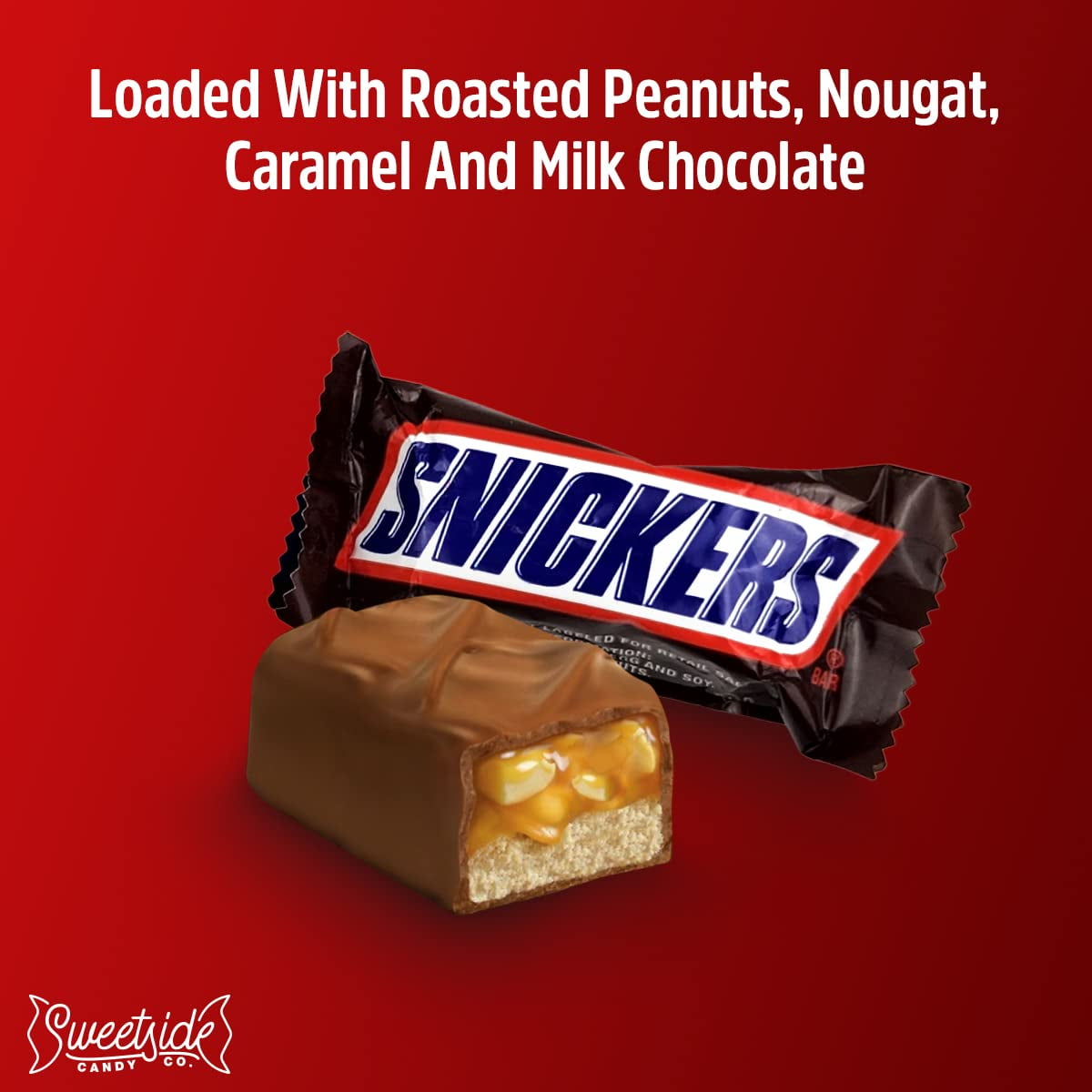Snickers Candy Bars - Bag of Snickers Fun Size Easter Candy Bars - Individually Wrapped Snickers Bars - Bulk Candy, Valentines Holiday Candy, Christmas Chocolate Stocking Stuffers, Halloween
