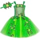 thumbnail image 2 of Vestido tutú de Hada verde brillante para niñas, disfraz de Hada de las flores, bosque, hiedra, fiesta de cumpleaños, vestido de princesa de tul, 2 of 5