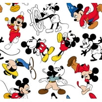 Springs Creative Disney Mickey Mouse Through the Years Cotton Fabric By the Yard