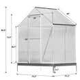 thumbnail image 7 of Heavy Duty Outdoor Aluminum Walk-in Green House Kit with Rain Gutter, Vent and Door, 7 of 7