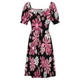 thumbnail image 5 of 1960's Retro Flowers in Pink and White - Mod Abstract Sleeveless Dress beach dress long dress wom summer, 5 of 6