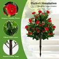thumbnail image 2 of Resenkos 31-Inch Artificial Camellia Tree Set of 2 with Red Flowers - Green/Red, 2 of 8