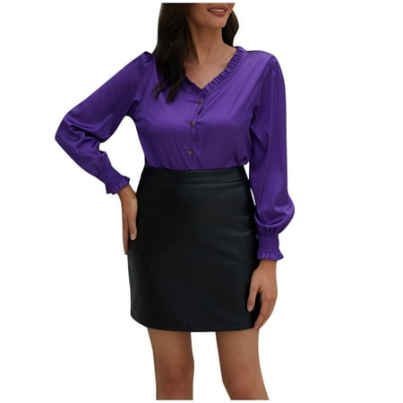 

Qufokar Maternity Skirt Mobile Home Skirting Knee Skirt Solid Leather Skirt Womens Color Elegant Skirt Fashion Length Skirt