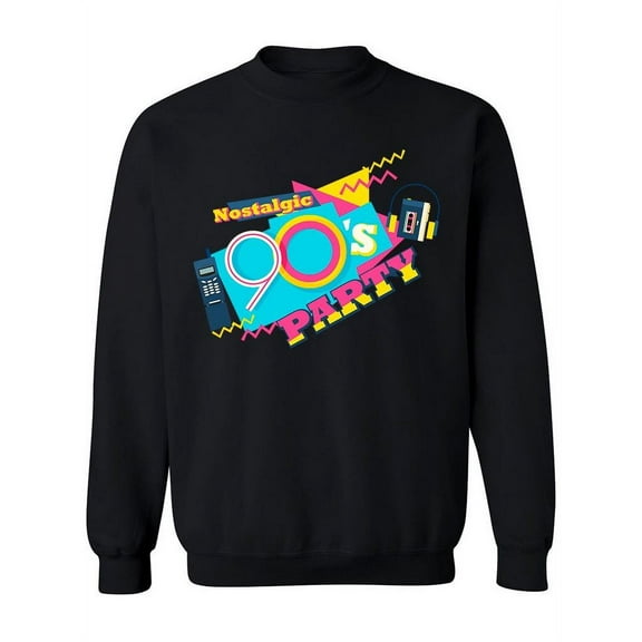Nostalgic Nineties Party Sweatshirt Women -Image by Shutterstock, Female 4X-Large