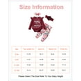 thumbnail image 2 of 3 Months Baby Girls Clothes 6 Months Girls 4PCS Outfits Set Letter Print Newborn Girls Long Sleeve Top Pants Set with Headband Red, 2 of 9