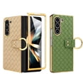 thumbnail image 6 of Phone case for Samsung Z fold 5 electroplated woven ring bracket protective leather cover. Protective film, 6 of 11