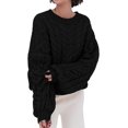 thumbnail image 1 of PRETTYGARDEN Womens Sweaters Spring 2025 Cable Knit Long Sleeve Crewneck Oversized Sweater Chunky Pullover Loose Outfits, 1 of 8