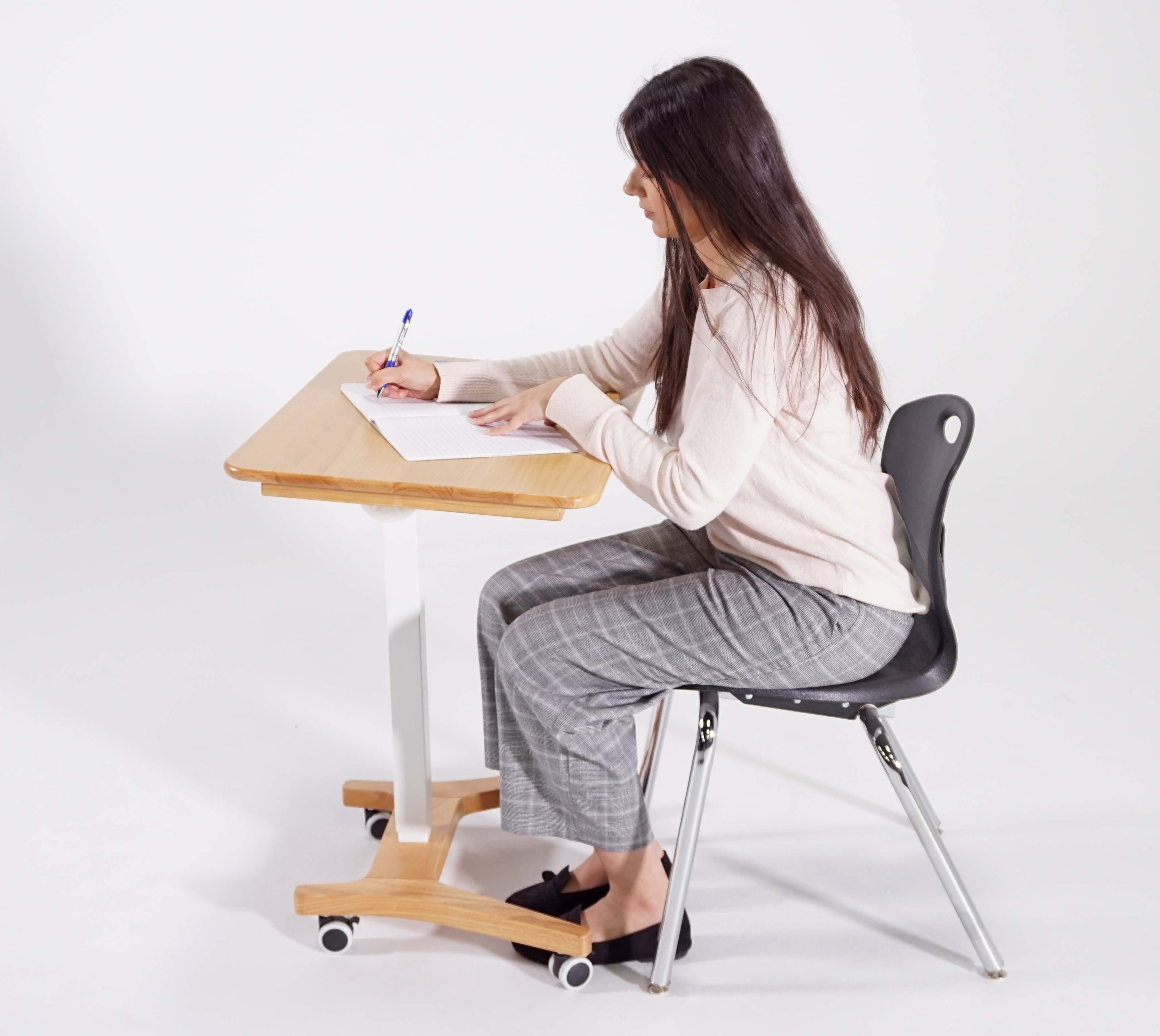 Victor Solid Wood Mobile Standing Desk – Adjustable Height, Ergonomic Stand-Up Desk for Your Office, Sturdy Workstation, Modern Design and Space-Saving Solution