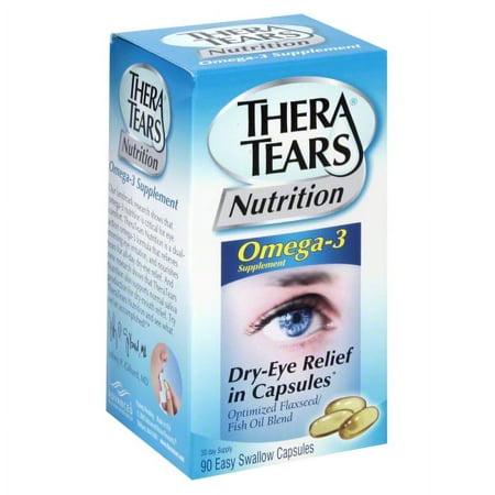 Thera Tears Nutrition Omega-3 Supplement Easy Swallow Capsules, 90 Count