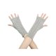 thumbnail image 1 of Guantes de punto sin dedos de longitud de muñeca para mujer Inspire Chic, de punto corto, otoño e invierno, talla única, gris claro, 1 of 6
