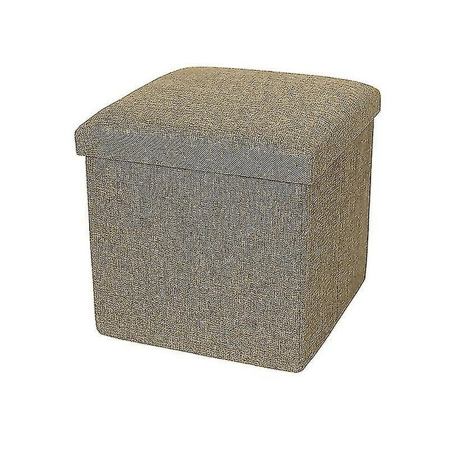 Boîte de Rangement Capacité de Charge Élevée Pliable en Tissu Ottoman de Rangement Polyvalent Cube Siège pour la Maison Qinhai