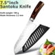thumbnail image 4 of Cuchillo Santoku de 7,5 Pulgadas con Funda, Acero Inoxidable Forjado Martillado Ultra Afilado, Antiadherente para Cortar Frutas y Verduras, Herramienta de Cocina Profesional, 4 of 7