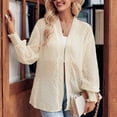 thumbnail image 7 of QUYUON Womens Lightweight Cardigan Discount Long Sleeve Oversized Cardigan for Women Polyester Knit Coat Cardigans Women Cardigan Jacket Style Q-3896 Winter Knit Sweater Outerwear Coat Beige M, 7 of 7
