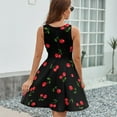 thumbnail image 6 of Cherry Sleeveless Dress Women Summer Evening Dresses Ladies Sundress, 6 of 7
