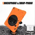 thumbnail image 6 of iPad 10.2 2020/2019 Case with Soft Screen Protector, iPad 8th Generation Case, iPad 7th Generation Case, Dteck Heavy Duty Rugged Shockproof Case with 360 Rotating Handle Stand, Orange, 6 of 6