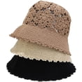 thumbnail image 3 of YooGuoGuo Women Lady Stylish Crochet Cloche Bucket Hat Cute Lightweight Handmade Knit Summer Slouchy Beanie with Brim, 3 of 3