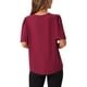 thumbnail image 3 of BLUSAS DE CHIFFON ELEGANTES PARA MUJER INSPIRADAS, TOPS CASUALES DE CUELLO EN V, CAMISAS TUNIC DE MANGA CORTA DE VERANO, TAMAÑO S, ROJO, 3 of 6