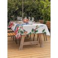 thumbnail image 2 of Outdoor Tablecloth with Umbrella Hole and Zipper, Beige Snowman Rectangle Table Cloth 54x80 Inch Waterproof Tablecloth, Christmas Poinsettia Winter Snowflake Picnic Table Cover for Patio Camping, 2 of 7