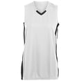 thumbnail image 3 of 527A Ladies Wicking Mesh Powerhouse Jersey, White and Black, XL, 3 of 5