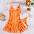 thumbnail image 2 of Levmjia Women Lace Mesh Nightgown Solid Color Spaghetti Strap Deep V Flowy Mini Slip Dress Spring Summer Home Breathable Soft Stretchy Elegant Lingerie Rest, 2 of 7