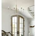 thumbnail image 6 of Kira Home Sherbrooke 44" French Country Chandelier, Distressed Wood Grain Metal Candle Chandelier, Smoked Cedar Wood, 6 of 8