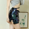 thumbnail image 6 of EHRWE Women's Skirt Sequin Skirt Sparkly Lace Up Waist Adjustable Mini Party Sequin Skirt Carnival Festival Skirts for Women, 6 of 8