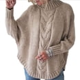 thumbnail image 5 of Suéter Otoño Invierno Europa y Estados Unidos Suéter de Punto de Cuello Semi Alto Suelto con Mangas Murciélago para Mujer, 5 of 5