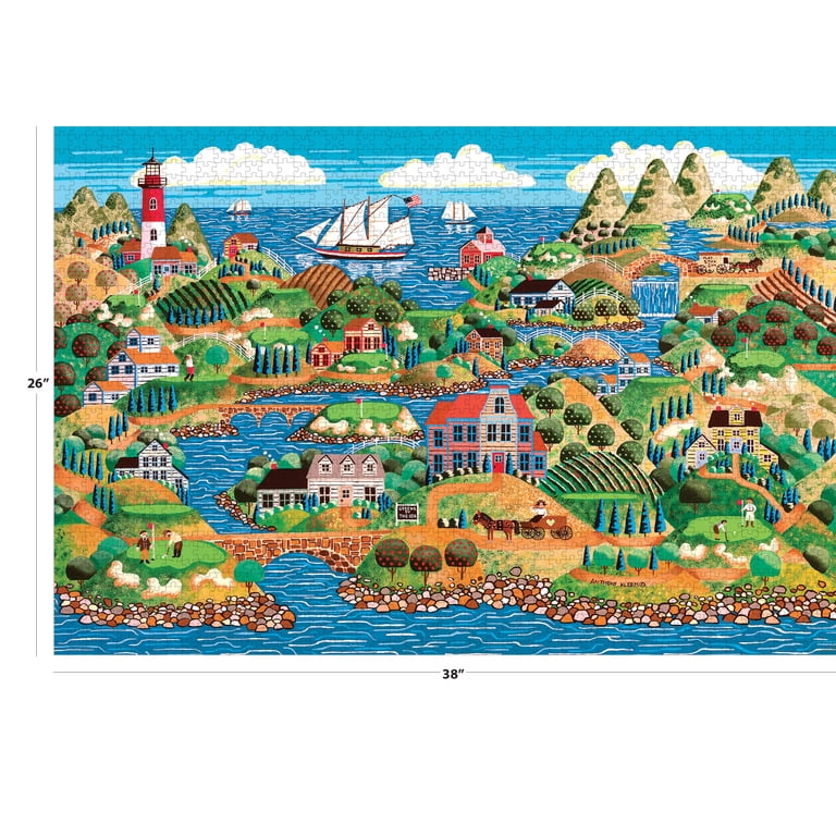 RoseArt Colorluxe 2000-Piece Green by the Sea Adult Interlocking