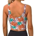thumbnail image 4 of Picia Hawaiian Style Sports Bra for Women,Padded Strappy Sports Bras Medium Support Yoga Bra with Removable Cups,Running Yoga Bra-, 4 of 9