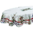thumbnail image 3 of Christmas Red and Blue Pine Berry Country Holiday 60 x 84 inch Oval Fabric Dining Tablecloth, 3 of 7