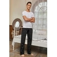 thumbnail image 3 of Vulcanodon Men's Adjustable Waist Plaid Sleep Pant (Men's), Navy-plaid and Black-plaid (2-Pack), 3 of 6