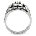 thumbnail image 4 of High polished (no plating) Stainless Steel Ring with AAA Grade CZ in Clear for Women Clear Stone Color Style TK121 Size 10, 4 of 5