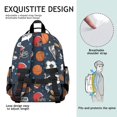 thumbnail image 5 of Football and Basketball Navy Pattern Cute School Backpack Bag for School with Padded Back and Adjustable Shoulder Straps 15.25"x11.5"x5.25", 5 of 5