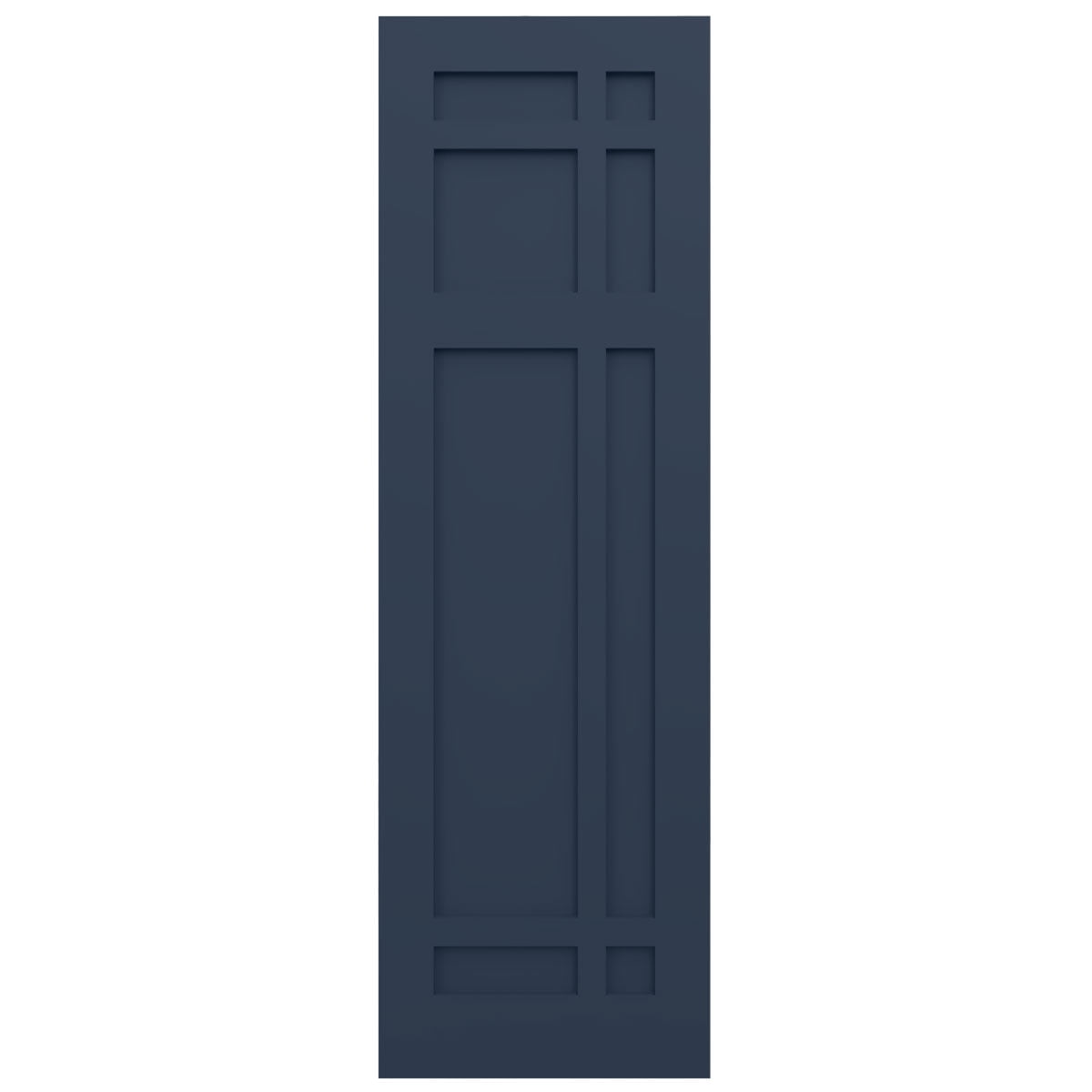Ekena Millwork 12"W x 30"H True Fit PVC San Juan Capistrano Mission Style Fixed Mount Shutters, Starless Night Blue (Per Pair - Hardware Not Included)