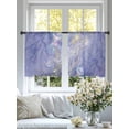 thumbnail image 3 of Whale Sheer Curtains 54 Inch Long 2 Panels, Watercolor Blue Purple Whale Jellyfish Fish Gradient Purple Light Filtering Rod Pocket Curtains, Sheer Voile Drapes for Living Room Bedroom, 52"x54", 3 of 8