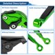 thumbnail image 4 of Palancas de freno y embrague cortas y largas para Kawasaki NINJA650R 09-16, palanca de freno ajustable de motocicleta, aleación de aluminio, cabeza verde, mango negro, 4 of 6