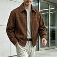 thumbnail image 5 of Men's Relaxed Fit Zip Up Jacket Lapel Collar Smooth Textured Coat with Pockets Fully Lined Casual Spring Fall Outfits Outerwear, 5 of 8